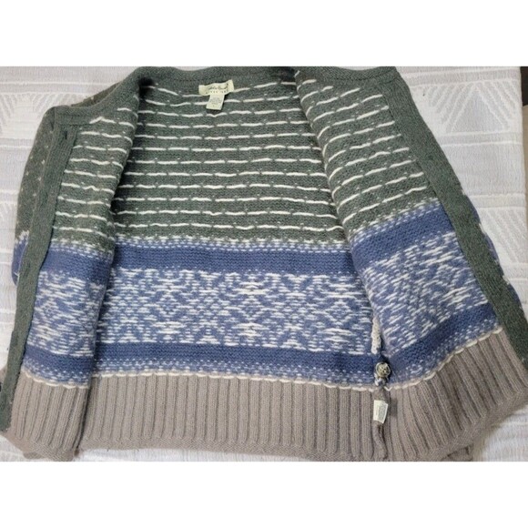 Eddie Bauer 100% Wool Fair Isle Cardigan Sweater Women’s Size L | Made in... - Picture 7 of 8